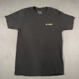 Atlantic Tarpon Mens Sz M Shirt Columbia PFG Big Back Fish Graphic Black Cotton